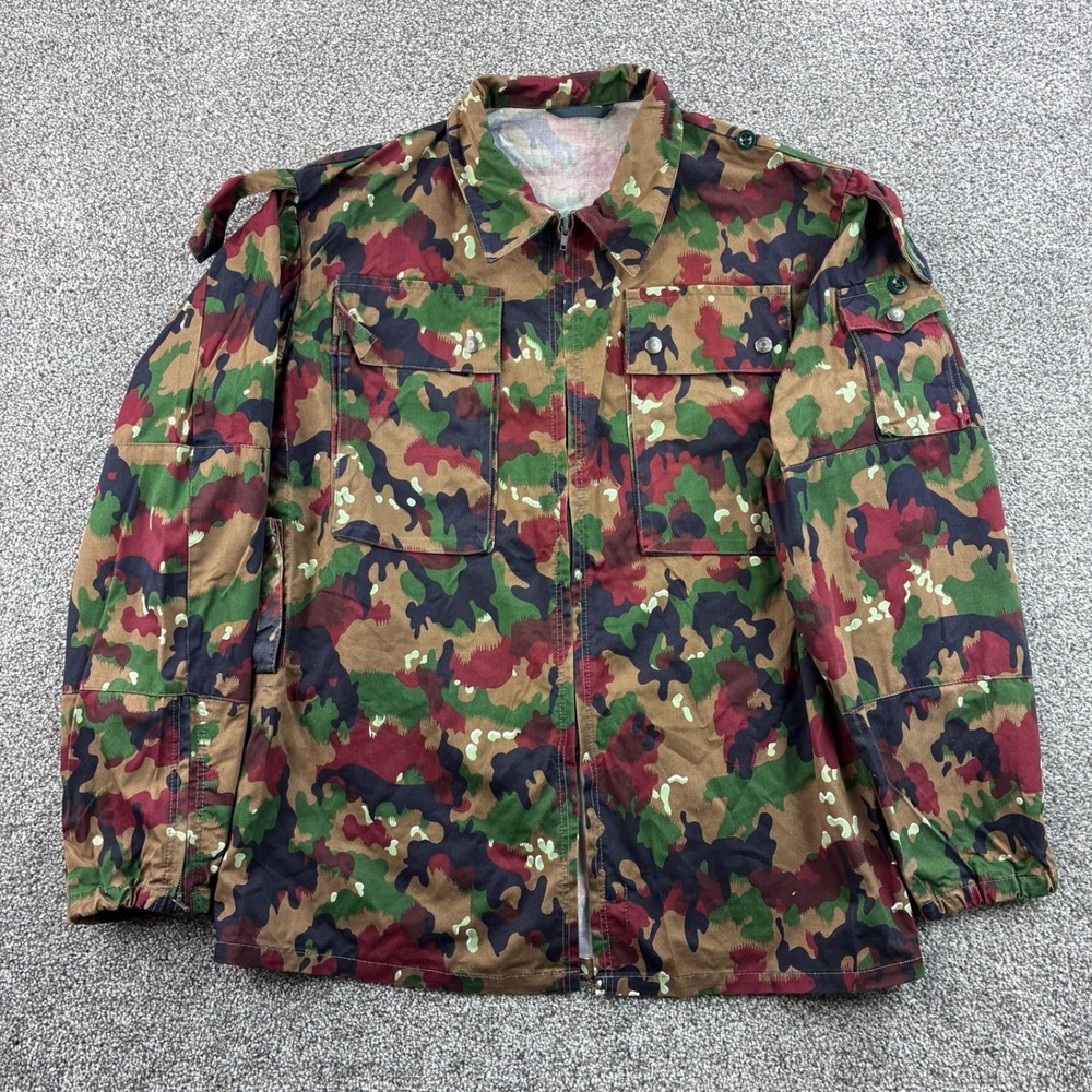 Vintage Swiss Military Alpenflage Field Jacket Men XL Camo M70 M83 84/85